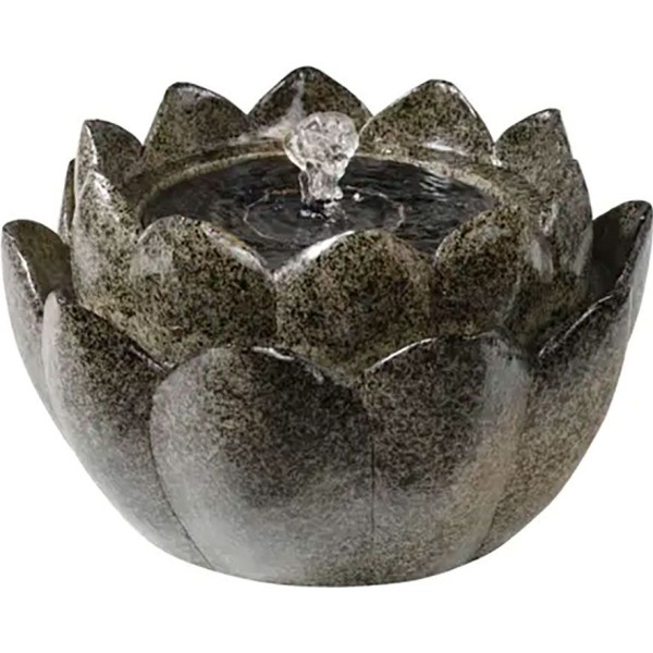 Fuente solar para exterior ip68, forma de flor de poliresina ø23 x 13,5 cm