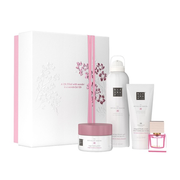 Rituals ritual of sakura body polish 1un + gel de baño 200ml + crema corporal 75ml + miniatura eau de parfum 1u